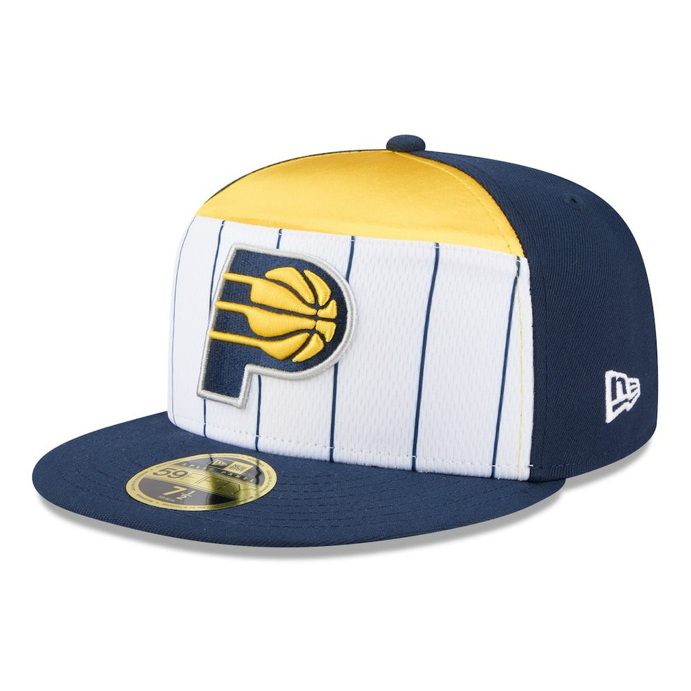Indiana Pacers 2025 NBA Tip Off Split Panel 59FIFTY Fitted Hat White/Navy | New Era outlet