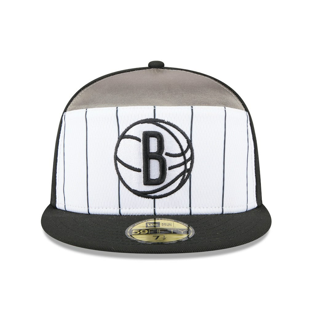 Brooklyn Nets 2025 NBA Tip Off Split Panel 59FIFTY Fitted Hat White/Black | New Era outlet