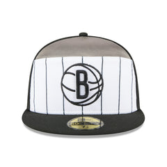 Brooklyn Nets 2025 NBA Tip Off Split Panel 59FIFTY Fitted Hat White/Black | New Era outlet