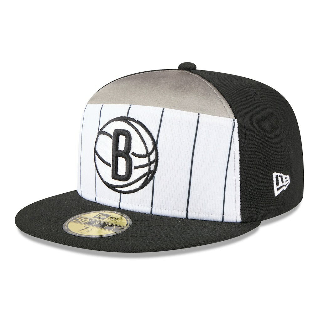 Brooklyn Nets 2025 NBA Tip Off Split Panel 59FIFTY Fitted Hat White/Black | New Era outlet