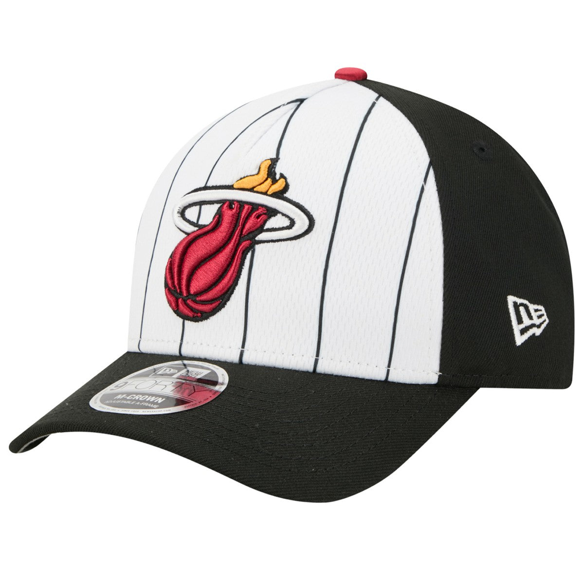 Miami Heat 2025 NBA Tip Off M-Crown A-Frame 9FORTY Adjustable Hat White/Black | New Era US