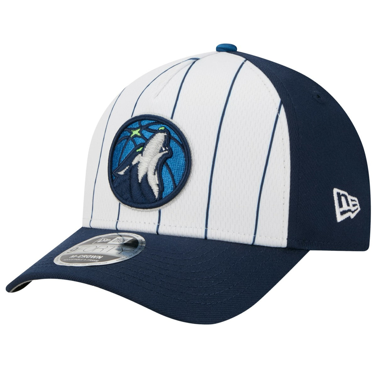 Minnesota Timberwolves 2025 NBA Tip Off M-Crown A-Frame 9FORTY Adjustable Hat White/Navy | New Era