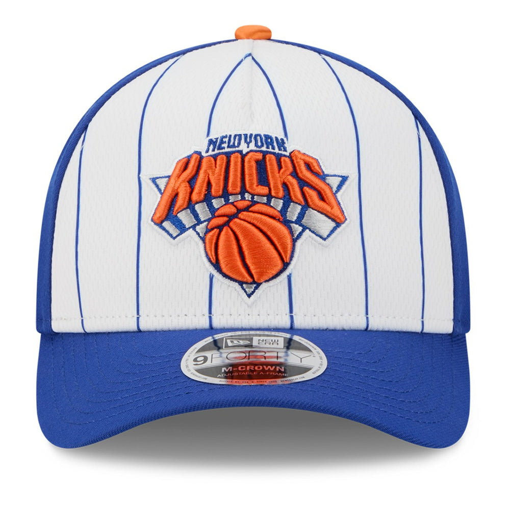 New York Knicks 2025 NBA Tip Off M-Crown A-Frame 9FORTY Adjustable Hat White/Blue | New Era online