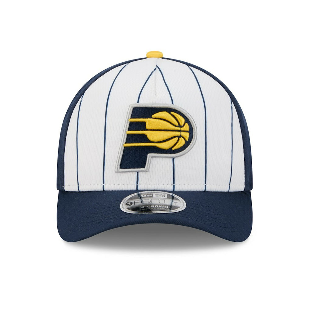 Indiana Pacers 2025 NBA Tip Off M-Crown A-Frame 9FORTY Adjustable Hat White/Navy | New Era Lifestyle