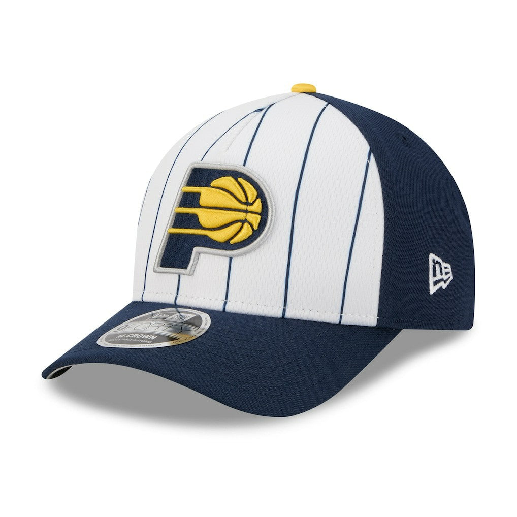 Indiana Pacers 2025 NBA Tip Off M-Crown A-Frame 9FORTY Adjustable Hat White/Navy | New Era Lifestyle