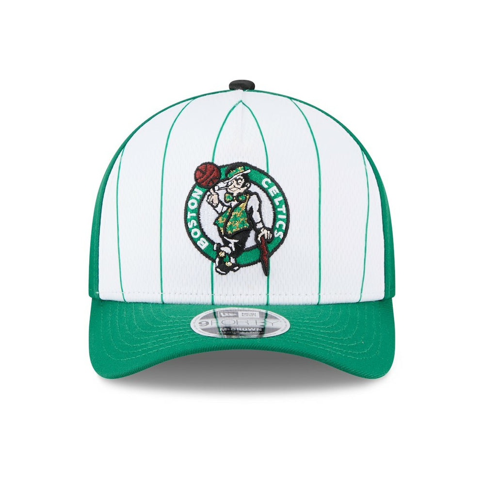 Boston Celtics 2025 NBA Tip Off M-Crown A-Frame 9FORTY Adjustable Hat White/Kelly Green | New Era Lifestyle