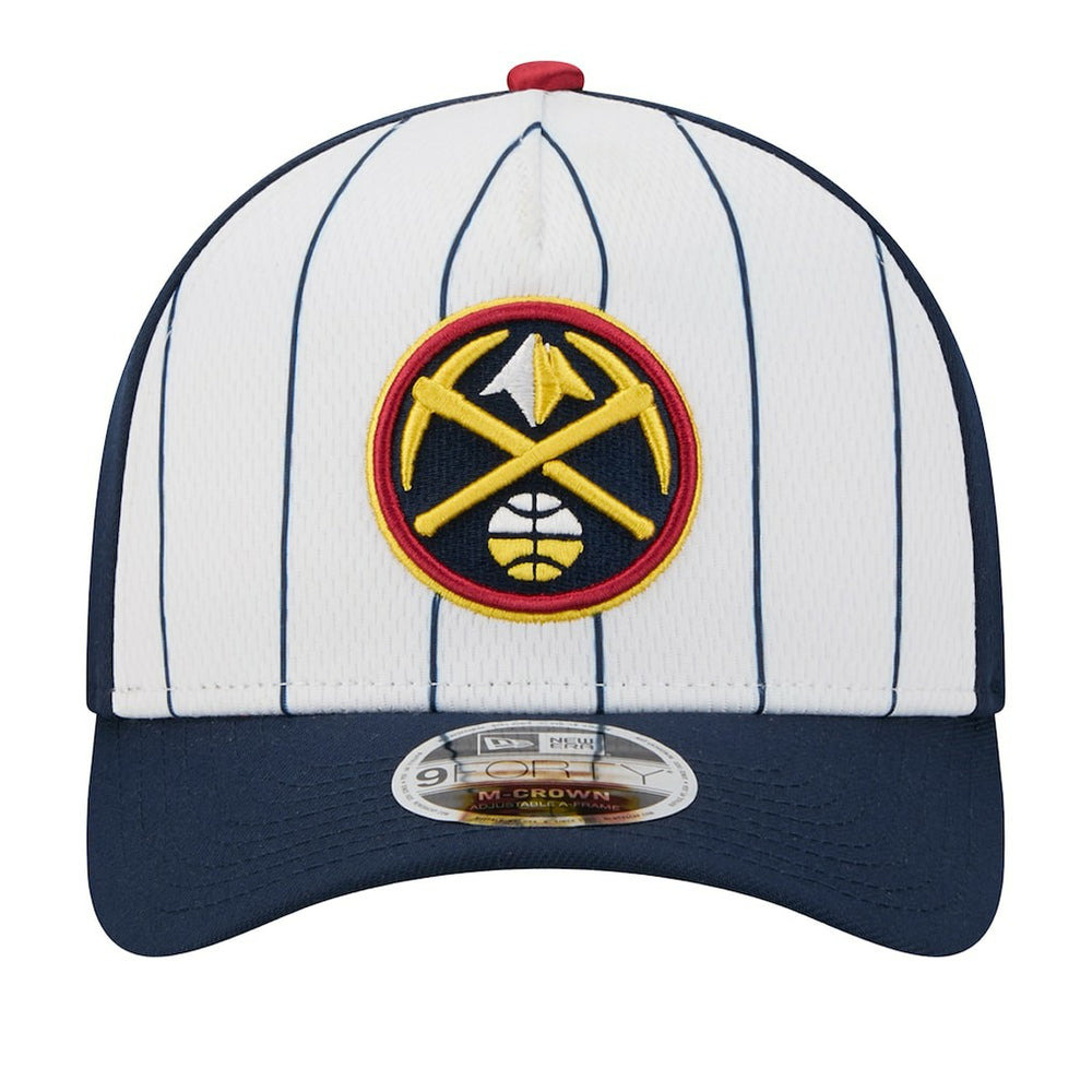 Denver Nuggets 2025 NBA Tip Off M-Crown A-Frame 9FORTY Adjustable Hat for sale White/Navy | New Era discount