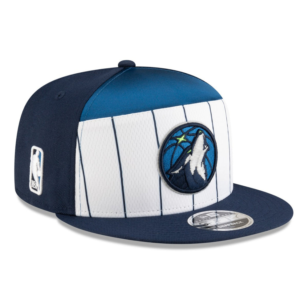 Minnesota Timberwolves 2025 NBA Tip Off Split Panel 9FIFTY Snapback Hat White/Navy | New Era for sale