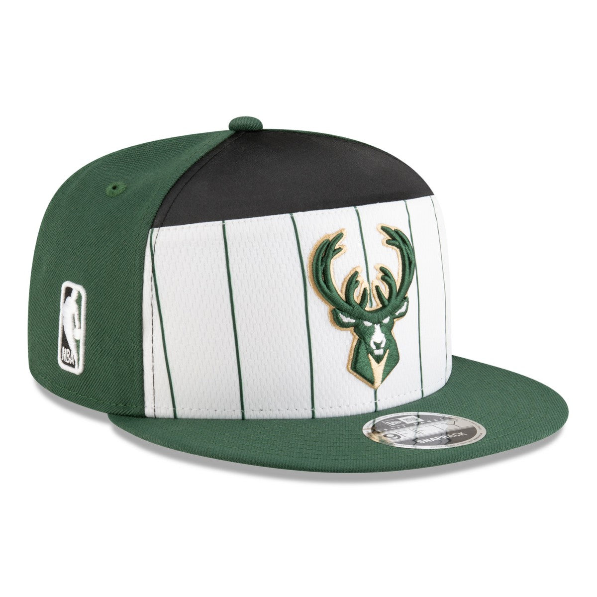 Milwaukee Bucks 2025 NBA Tip Off Split Panel 9FIFTY Snapback Hat White/Hunter Green | New Era Lifestyle