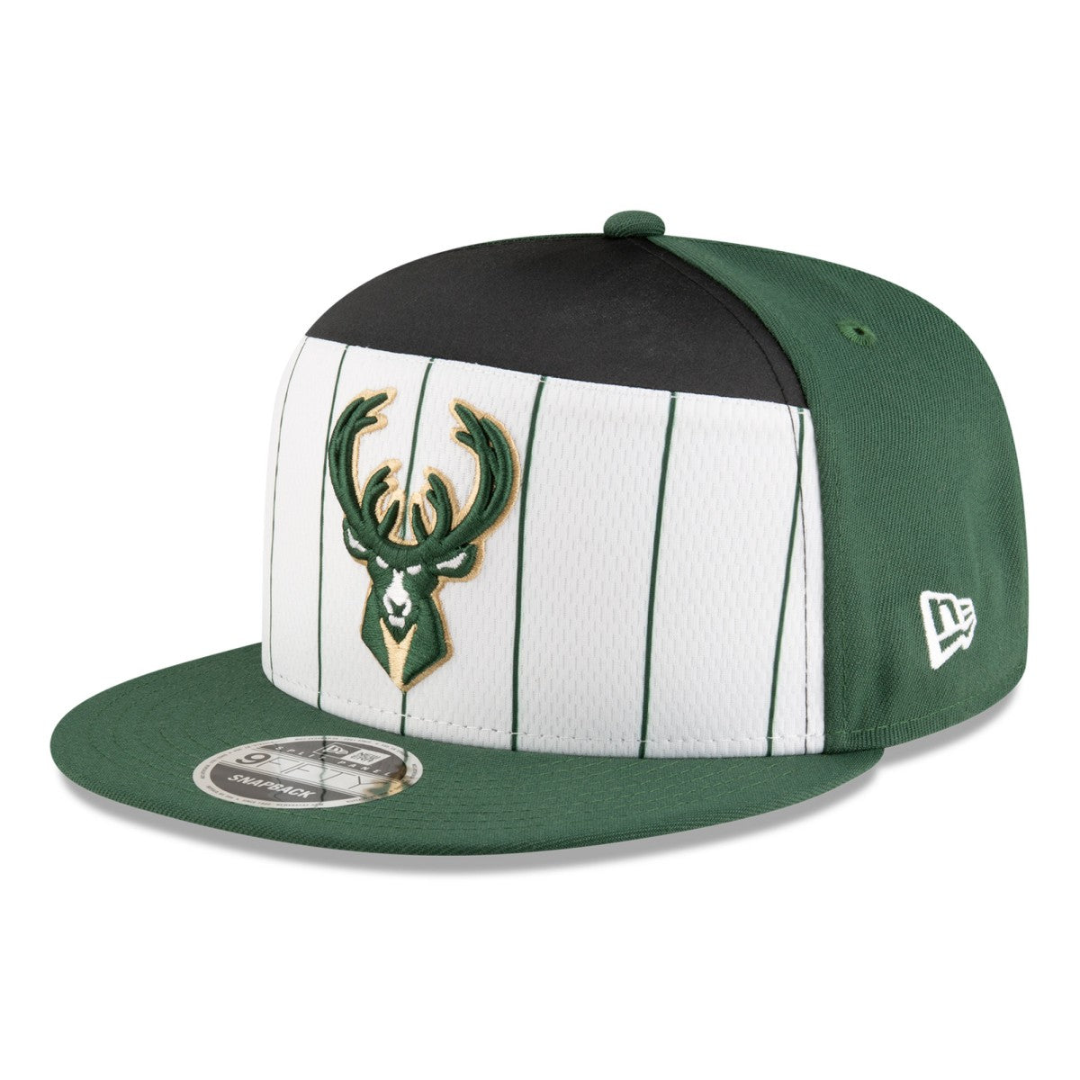 Milwaukee Bucks 2025 NBA Tip Off Split Panel 9FIFTY Snapback Hat White/Hunter Green | New Era Lifestyle