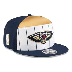 New Orleans Pelicans 2025 NBA Tip Off Split Panel 9FIFTY Snapback Hat White/Navy | New Era Near Me