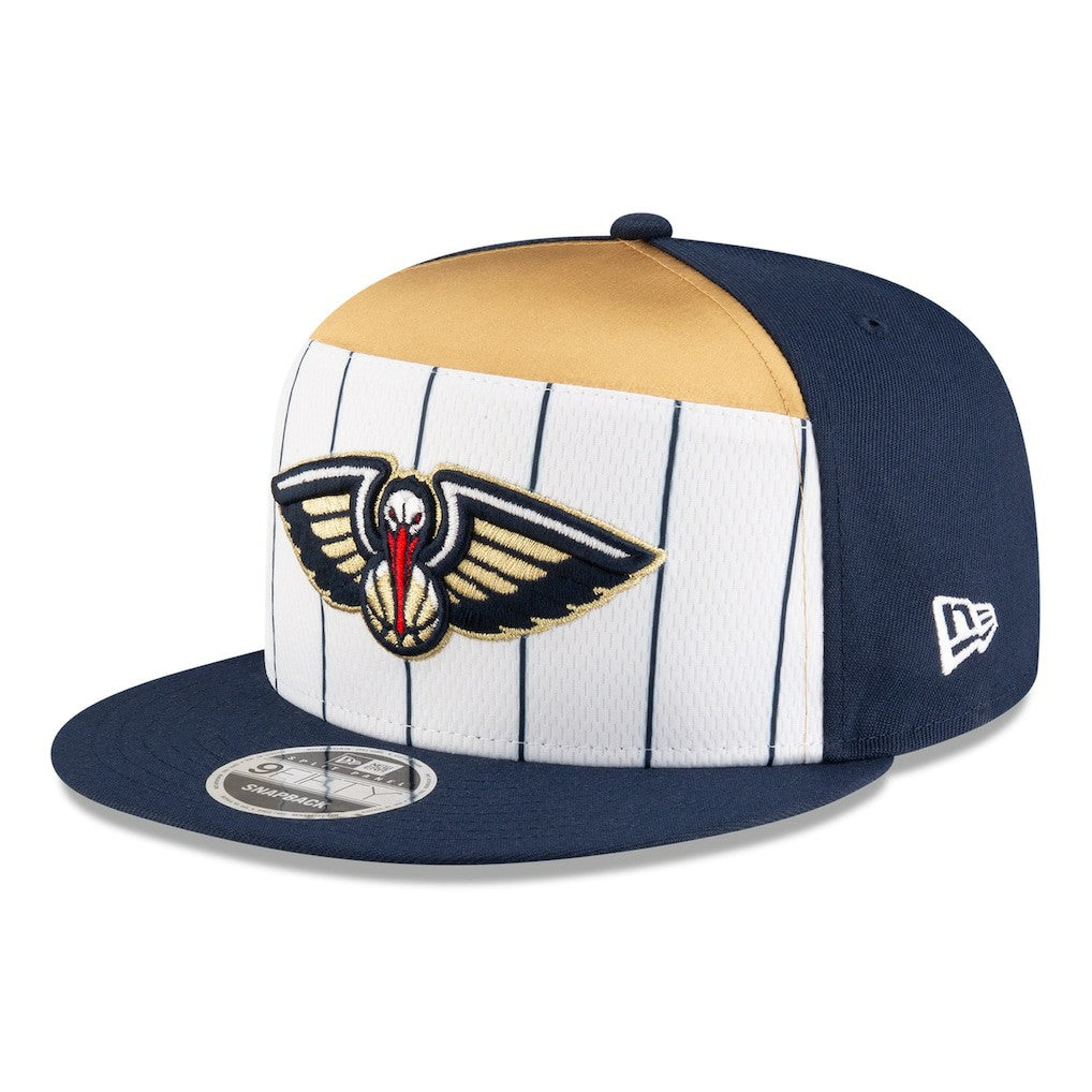 New Orleans Pelicans 2025 NBA Tip Off Split Panel 9FIFTY Snapback Hat White/Navy | New Era Near Me