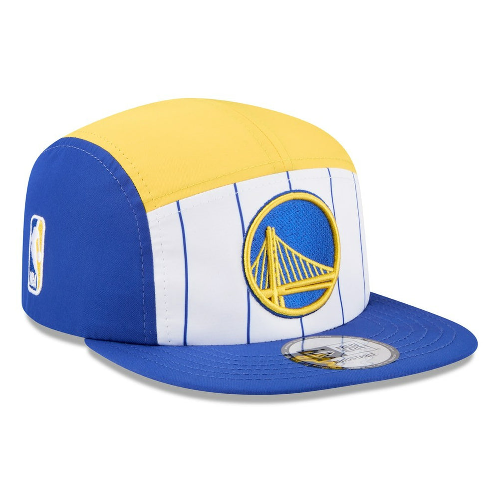 Golden State Warriors 2025 NBA Tip Off Camper Adjustable Hat for sale White/Royal | New Era Near Me