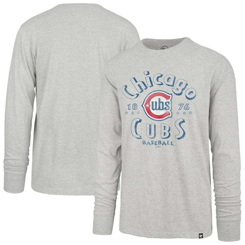Chicago Cubs '47 Circle Change Franklin Long Sleeve T-Shirt - Gray - 47 brand on Sale