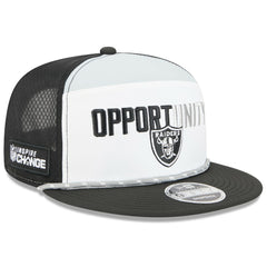 Las Vegas Raiders New Era 2025 Inspire Change Split Panel 9FIFTY Snapback Hat White/Black