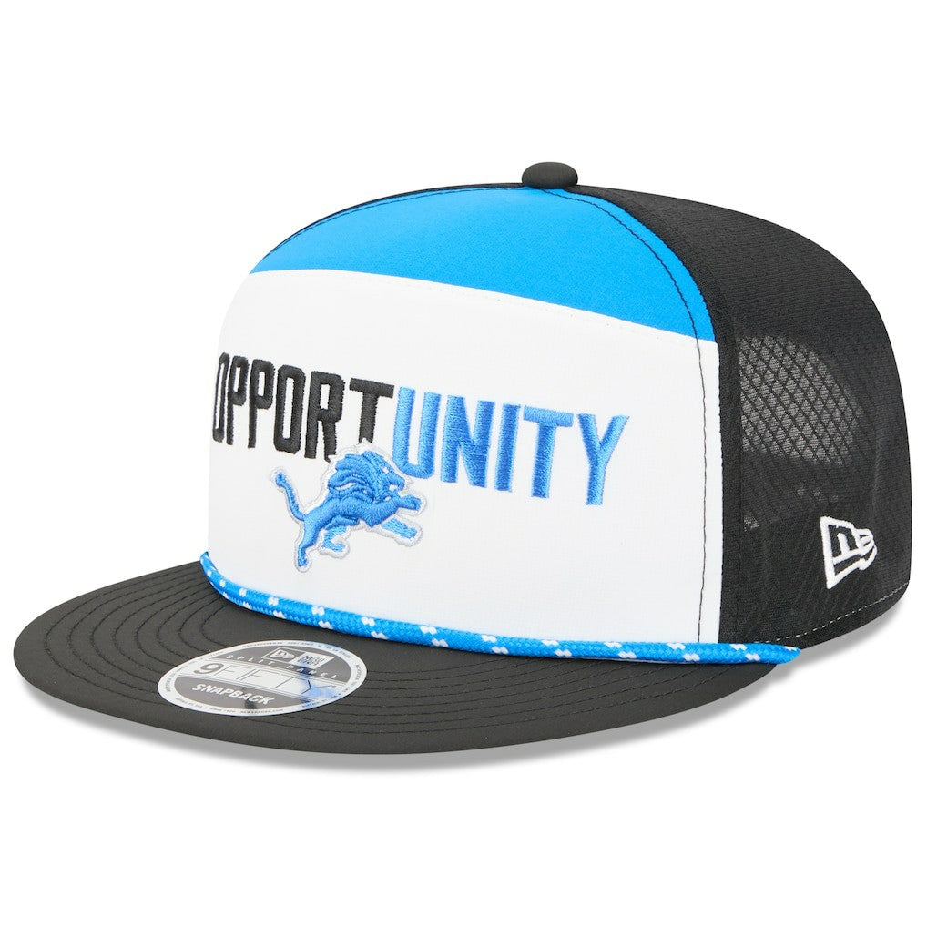Detroit Lions New Era 2025 Inspire Change Split Panel 9FIFTY Snapback Hat White/Black
