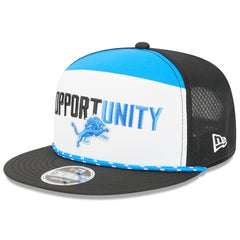Detroit Lions New Era 2025 Inspire Change Split Panel 9FIFTY Snapback Hat White/Black