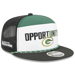 Green Bay Packers New Era 2025 Inspire Change Split Panel 9FIFTY Snapback Hat White/Black