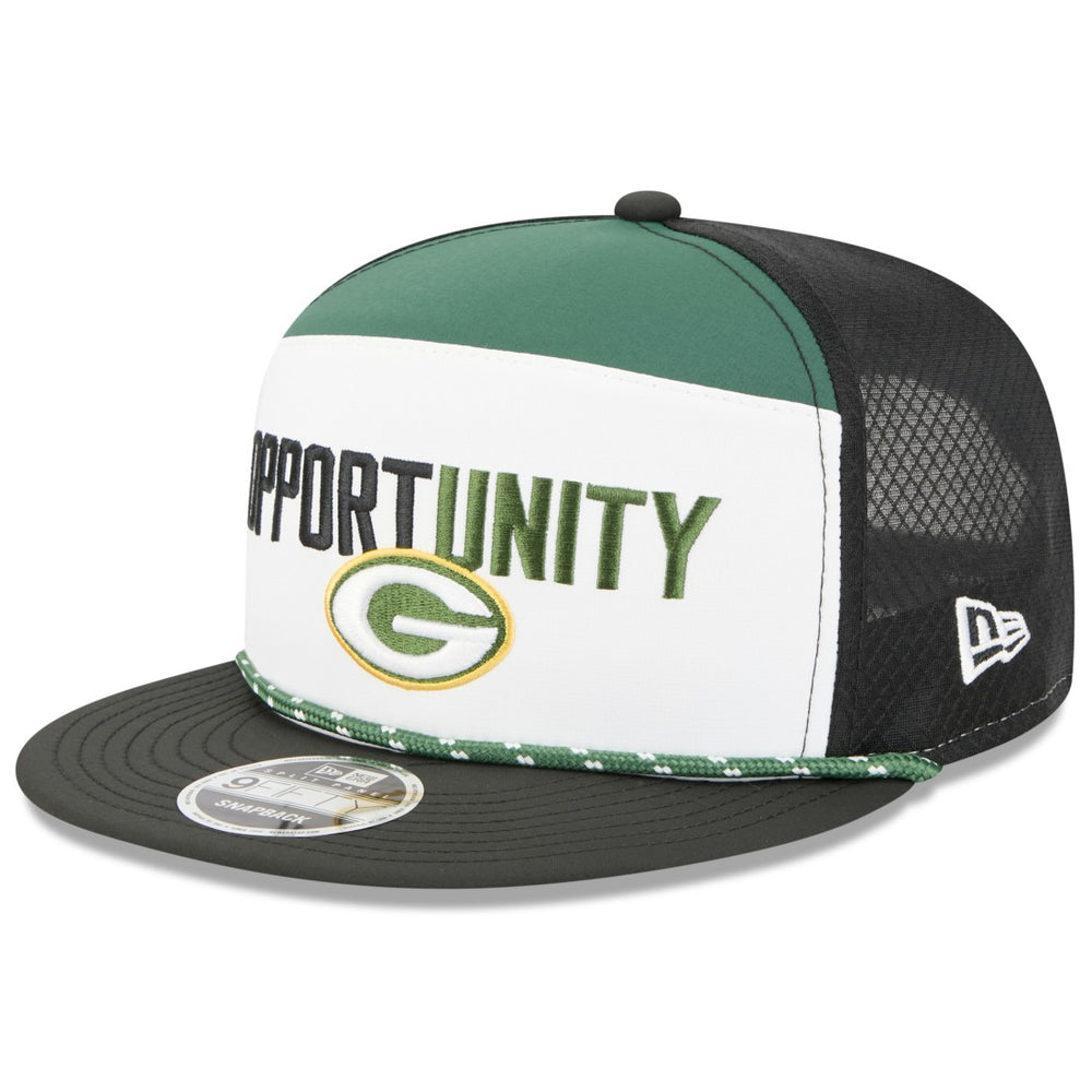 Green Bay Packers New Era 2025 Inspire Change Split Panel 9FIFTY Snapback Hat White/Black