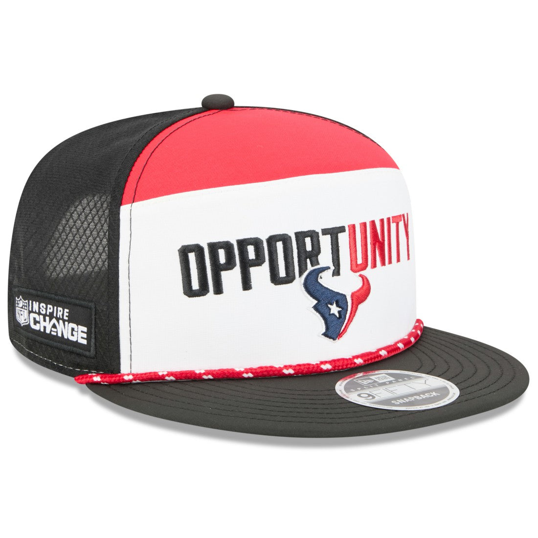 Houston Texans New Era 2025 Inspire Change Split Panel 9FIFTY Snapback Hat White/Black