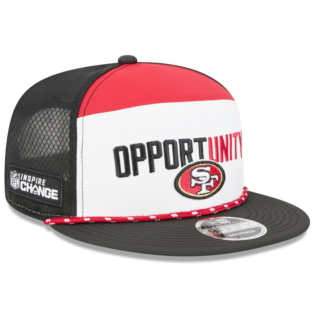 San Francisco 49ers New Era 2025 Inspire Change Split Panel 9FIFTY Snapback Hat White/Black