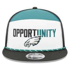 Philadelphia Eagles New Era 2025 Inspire Change Split Panel 9FIFTY Snapback Hat White/Black