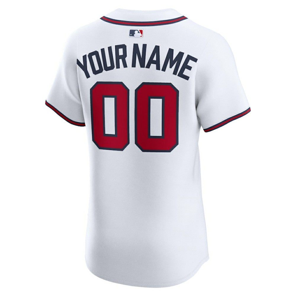 Atlanta Braves Nike Home Elite Custom Jersey - White - Nike Sale