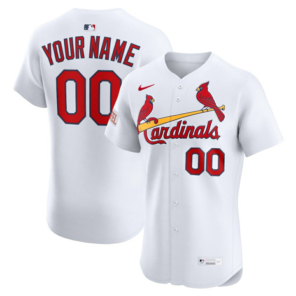 St. Louis Cardinals Nike Home Elite Sponsor Patch Custom Jersey - White - Nike Lifestyle