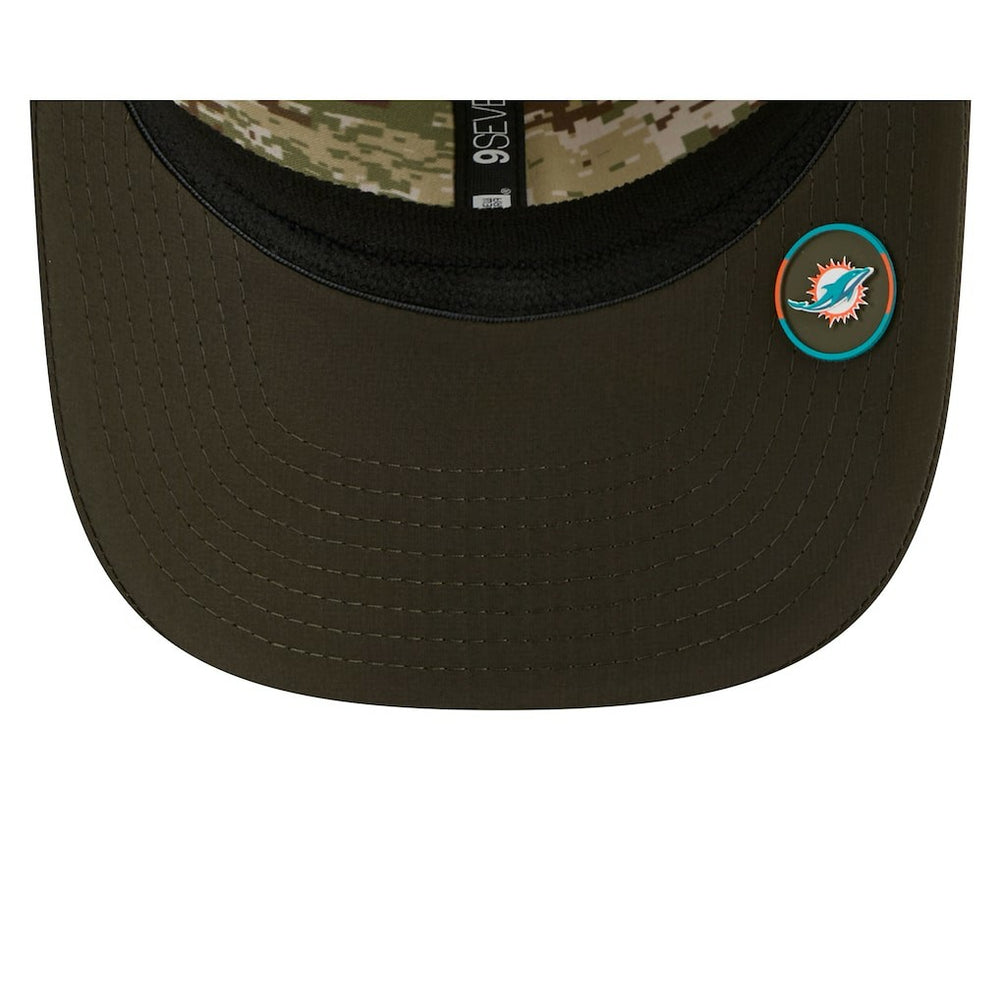 Miami Dolphins New Era 2025 Salute to Service 9SEVENTY Adjustable Hat Green