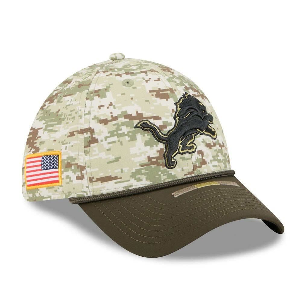 Detroit Lions New Era 2025 Salute to Service 39THIRTY Flex Hat Camo