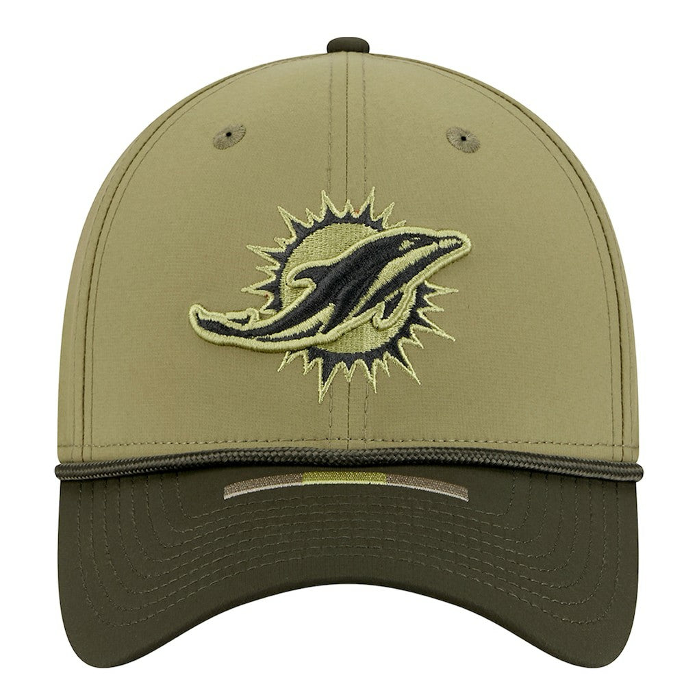 Miami Dolphins New Era 2025 Salute to Service 39THIRTY Flex Hat Green