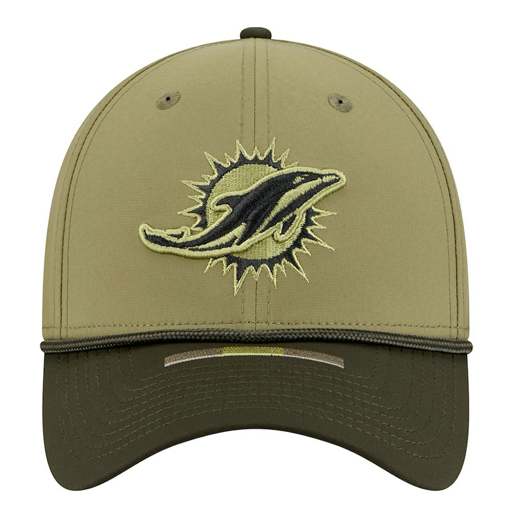 Miami Dolphins New Era 2025 Salute to Service 39THIRTY Flex Hat Green