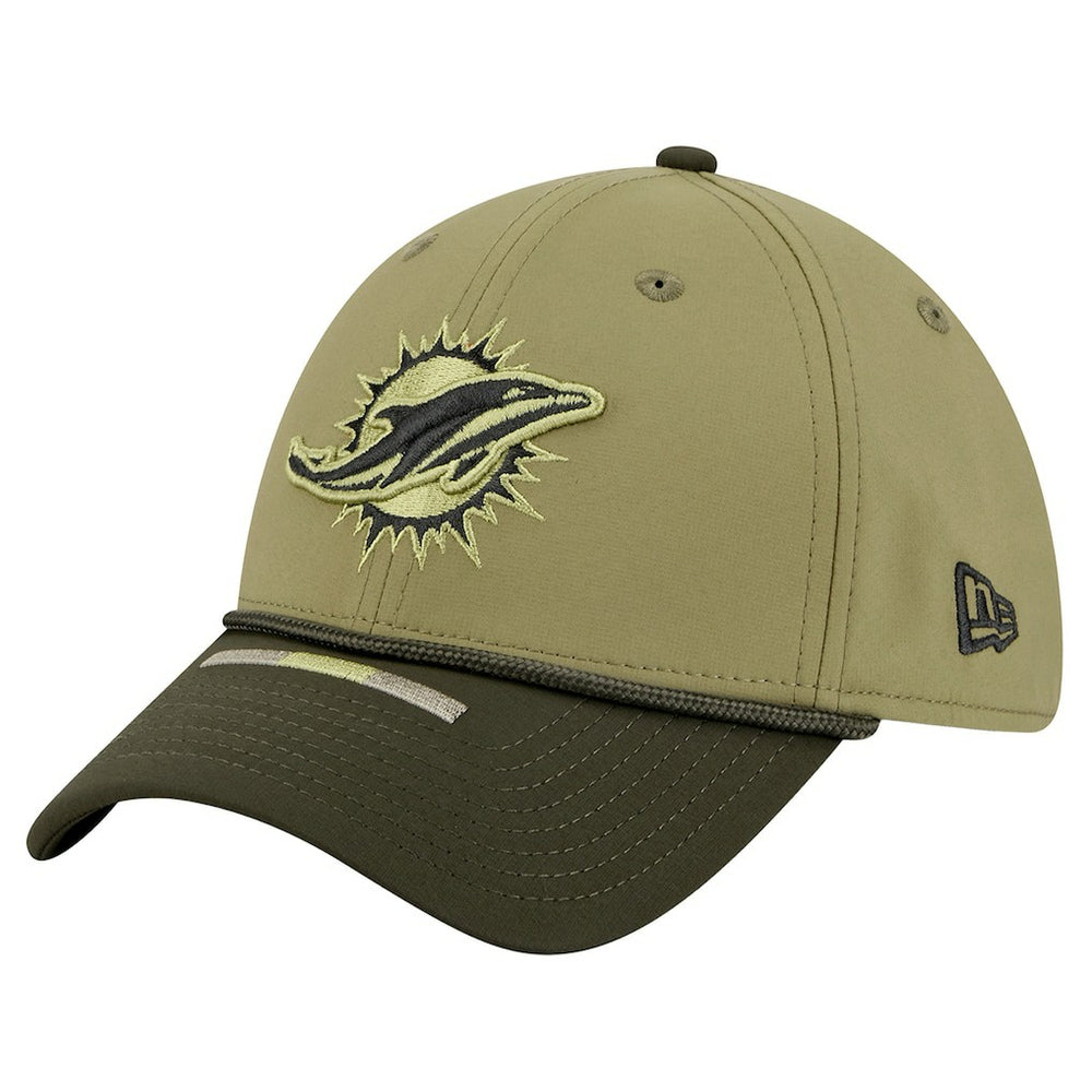 Miami Dolphins New Era 2025 Salute to Service 39THIRTY Flex Hat Green