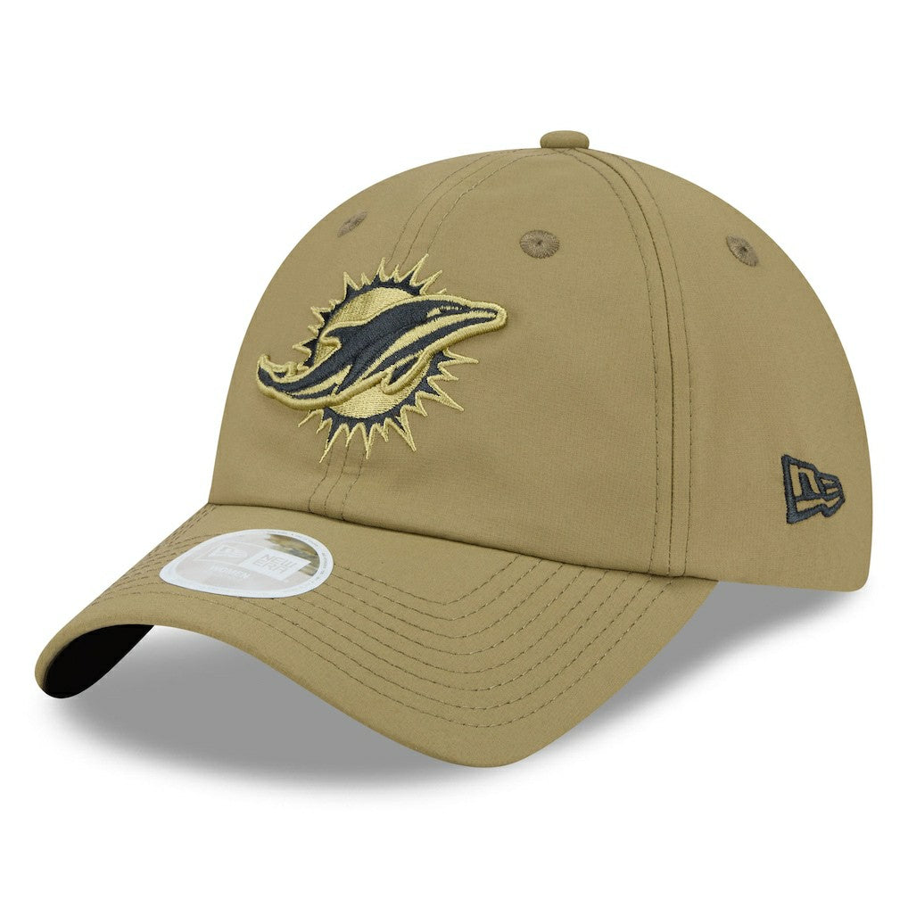 Miami Dolphins New Era Women's 2025 Salute to Service Pony Tail Adjustable Hat Green
