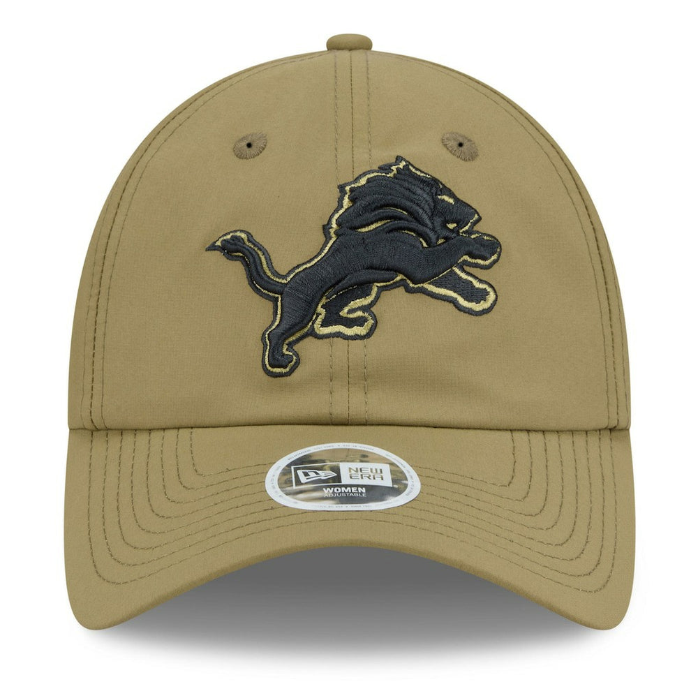 Detroit Lions New Era Women's 2025 Salute to Service Pony Tail Adjustable Hat Green