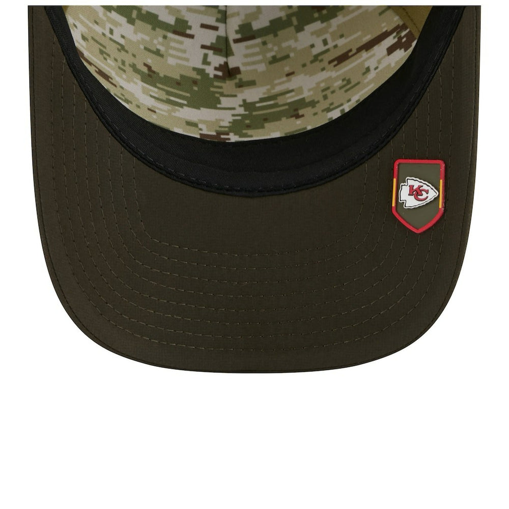 Kansas City Chiefs New Era Youth 2025 Salute to Service 9FORTY A-Frame Adjustable Hat Green/Dark Green