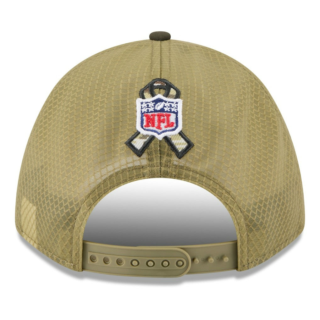 Miami Dolphins New Era Youth 2025 Salute to Service 9FORTY A-Frame Adjustable Hat Green/Dark Green
