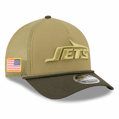 New York Jets New Era Youth 2025 Salute to Service 9FORTY A-Frame Adjustable Hat Green/Dark Green