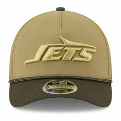 New York Jets New Era Youth 2025 Salute to Service 9FORTY A-Frame Adjustable Hat Green/Dark Green