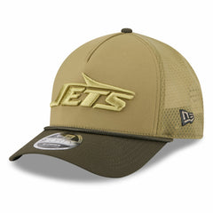 New York Jets New Era Youth 2025 Salute to Service 9FORTY A-Frame Adjustable Hat Green/Dark Green
