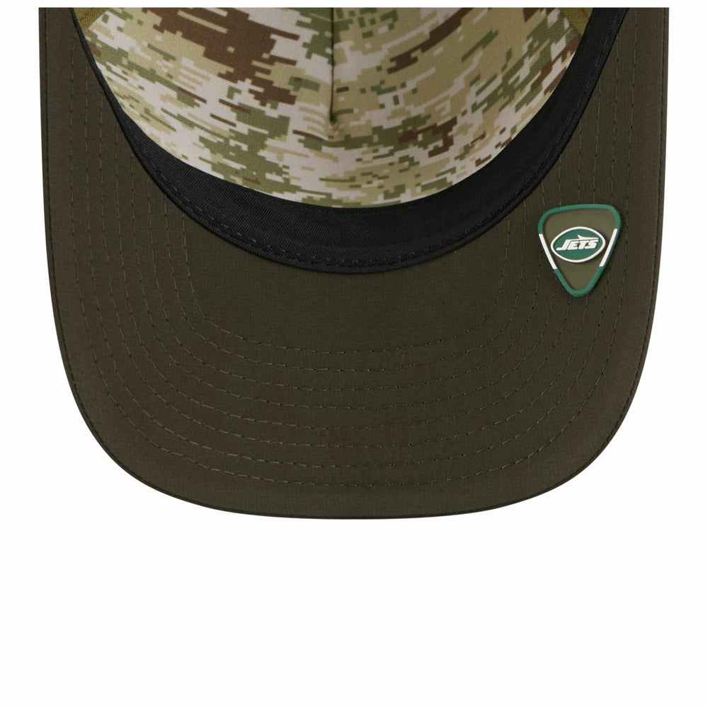New York Jets New Era Youth 2025 Salute to Service 9FORTY A-Frame Adjustable Hat Green/Dark Green