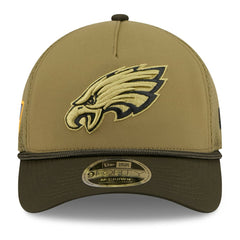 Philadelphia Eagles New Era Youth 2025 Salute to Service 9FORTY A-Frame Adjustable Hat Green/Dark Green