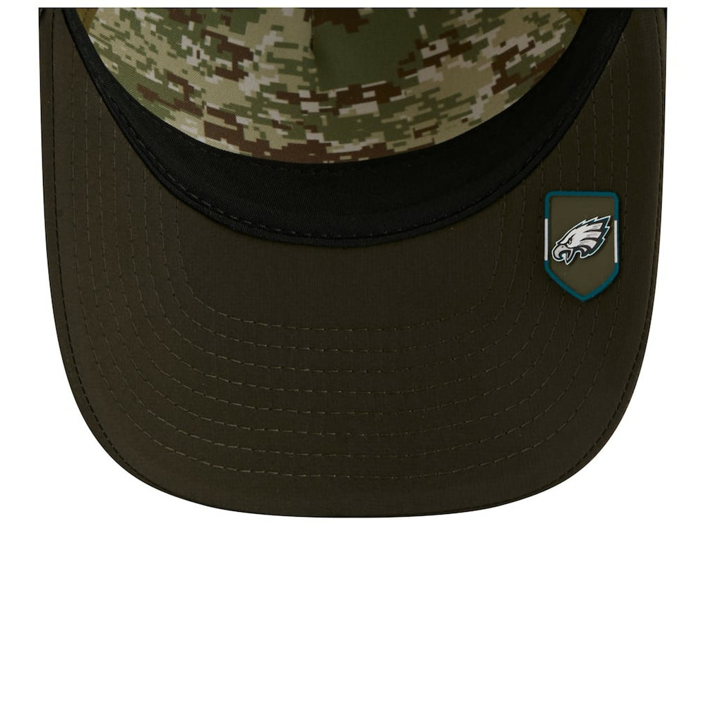 Philadelphia Eagles New Era Youth 2025 Salute to Service 9FORTY A-Frame Adjustable Hat Green/Dark Green