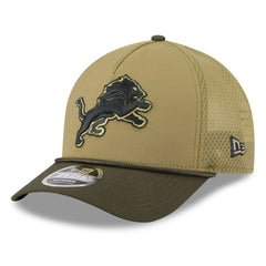 Detroit Lions New Era Youth 2025 Salute to Service 9FORTY A-Frame Adjustable Hat Green/Dark Green