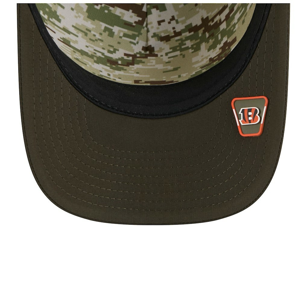Cincinnati Bengals New Era Youth 2025 Salute to Service 9FORTY A-Frame Adjustable Hat Green/Dark Green
