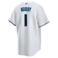 Connor Norby Miami Marlins Nike Home Replica Jersey - White - Nike Sale