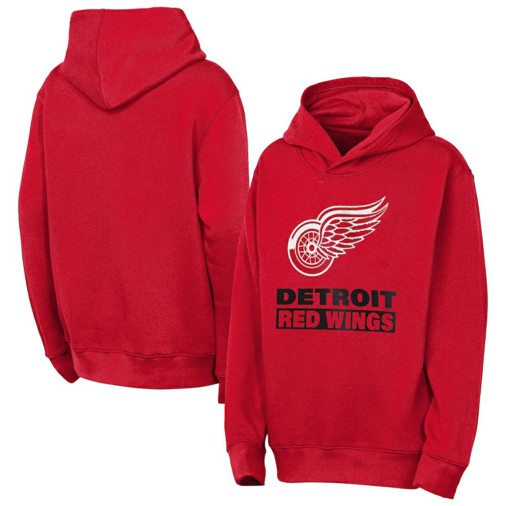 Detroit Red Wings Outerstuff Youth Back to Basics Hoodie - Red - NHL 202900642