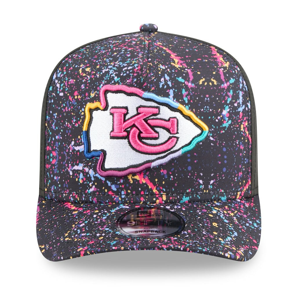 Kansas City Chiefs New Era 2025 NFL Crucial Catch A-Frame 9FIFTY Snapback Hat Black