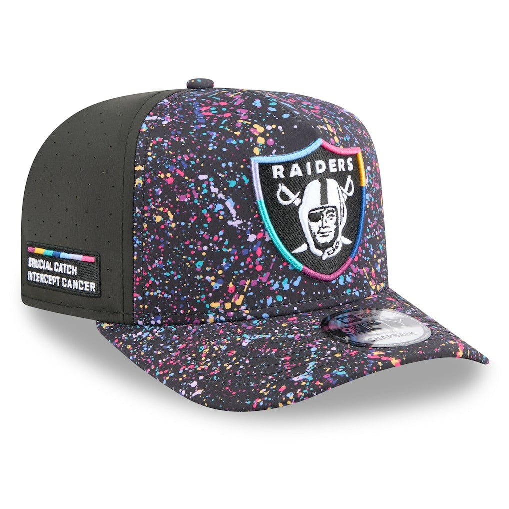 Las Vegas Raiders New Era 2025 NFL Crucial Catch A-Frame 9FIFTY Snapback Hat Black