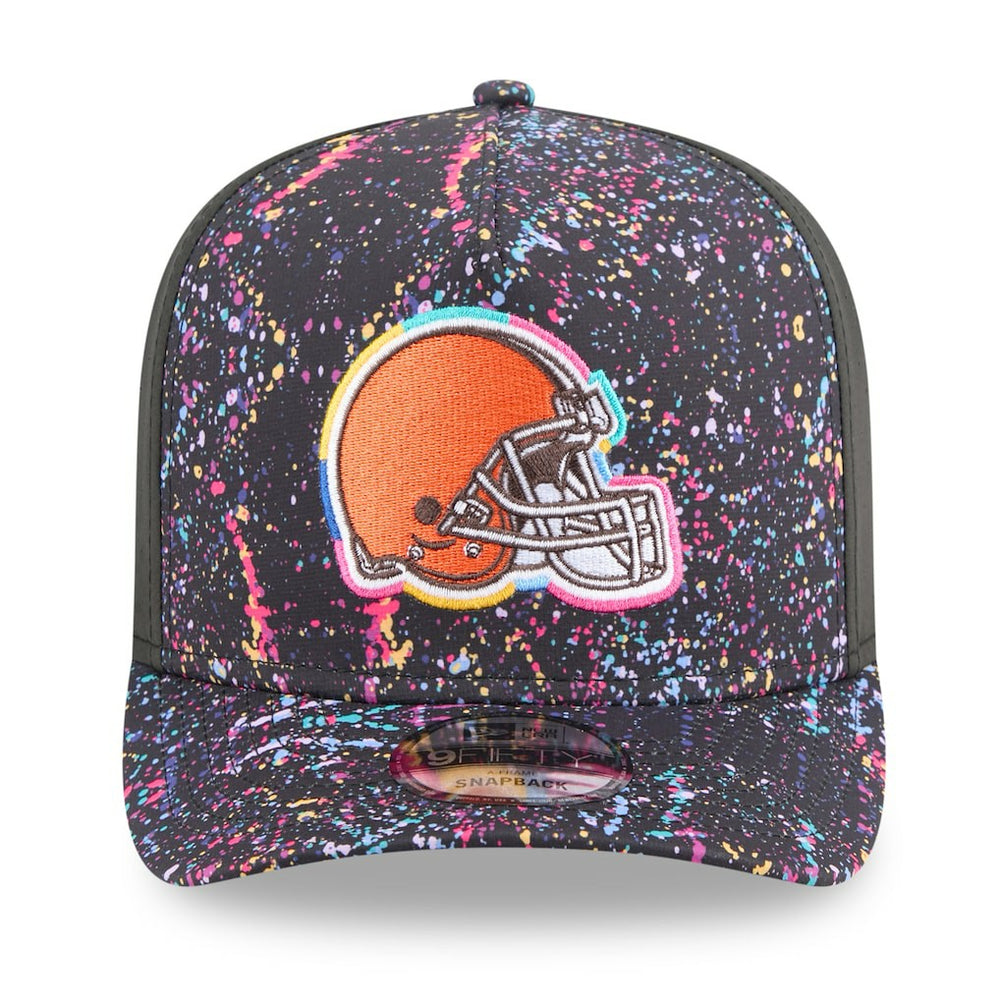 Cleveland Browns New Era 2025 NFL Crucial Catch A-Frame 9FIFTY Snapback Hat Black